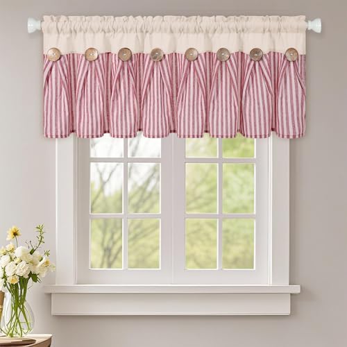 ASPMIZ Farmhouse Cotton Linen Valances by ASPMIZ
