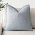 Foindtower Decorative Linen Fringe Throw Pillow Covers Cozy Boho Farmhouse by Foindtower