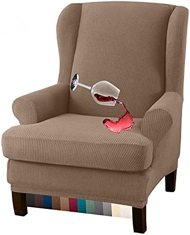 Granbest Premium Water Repellent Wingback Chair Cover 2-Piece High Stretch by Granbest