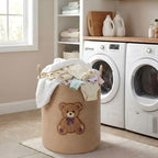 LemonRoad Brown Bear Nursery Hamper Cotton Rope Basket - Image 4