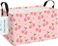 Rectangular Collapsible Pink Cherry Storage Basket Nursery Toy Organizer by LANGYASHAN