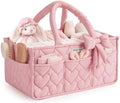 Blissful Diary Baby Diaper Caddy Organizer, Heart-Quilted, Light Pink by BlissfulDiary