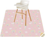 Splat Mat for Under High Chair, Waterproof Washable High Chair Floor Mat by CLCROBD