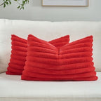 FUTEI Pack of 2 Faux Fur Throw Pillow Covers 12x20 Inch by FUTEI