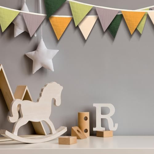 Oudain 2 Pcs Pennant Banner Flags Nursery Garland Triangle - Image 4