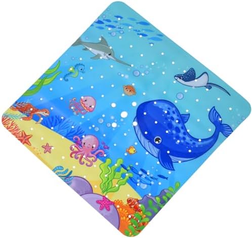 OTraki 21x21 Inch Ocean Pattern Square Baby Bath Mat by OTraki