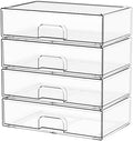 Yieach 12.1''W Clear Stackable Storage Drawers, Makeup Organizers, Plastic by Yieach