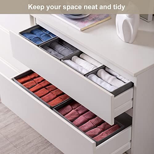 6 Pack Woven-Fabric Dresser Drawer Organizers, 36 Cells - Image 4