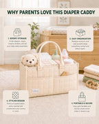 Baby Diaper Caddy Organizer, Portable Nursery Storage Basket - Image 4