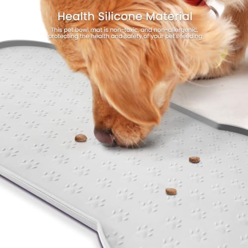 PWTAA Dog Food Mat Anti-Slip Silicone Dog Bowl Mat Thicker Pet Placemat - Image 5