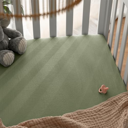 Comfy Cubs 100% Muslin Cotton Fitted Crib Sheet - Image 5