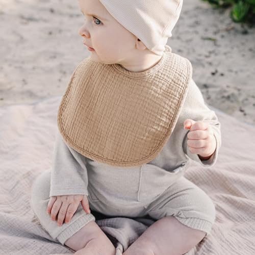 Konssy 8-Pack Muslin Baby Bibs, Adjustable Fit - Image 6