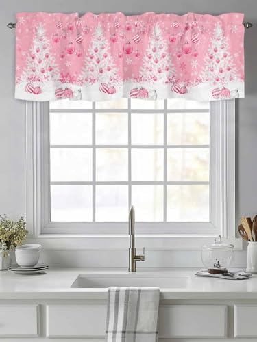 Vandarllin Pink Christmas Valance Curtains - Image 2
