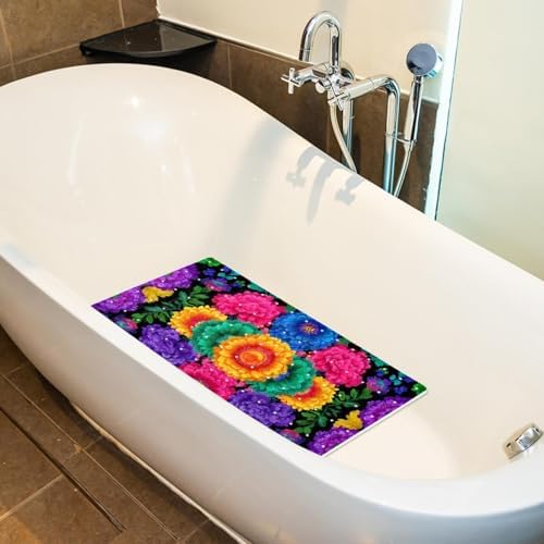 Bath Tub Shower Mat, Washable Bathtub Floor Mats, Suction Cups and Drain Holes - Image 5