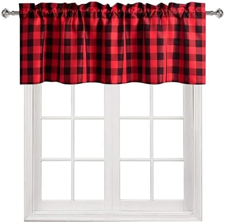 Hiasan Buffalo Plaid Curtains Valances, 60W x 18L, 1 Panel - Image 2