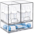 Clear Baby Bottle Organizer, 3-Piece Modular Stackable Acrylic Bins Set by Unknown