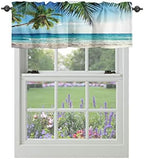 Vandarllin Palms Tree Ocean Kitchen Curtains Valances by VandarllinHomeKitchenDecor