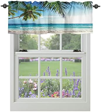 Vandarllin Palms Tree Ocean Kitchen Curtains Valances by VandarllinHomeKitchenDecor