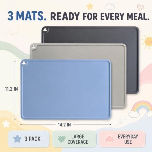 Silicone Placemats for Kids, 3 Pack Toddler Table Mats - Image 7