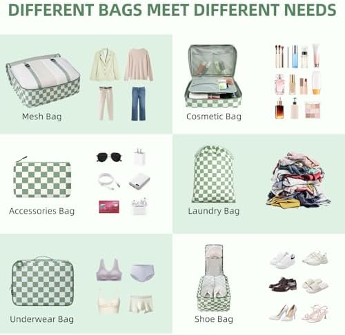 BAGAIL 8 Set Packing Cubes Luggage Packing Organizers - Image 3