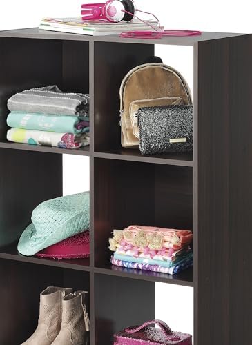 Whitmor 6 Cube Bookcase, 3 Tier Stackable MDF Bookself, Open Storage Display - Image 5