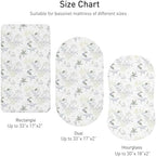Baby Bassinet Sheets 4 Pack, Fits Rectangle Round Oval Hourglass Mattress - Image 3
