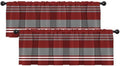 Emvency Valances for Windows, 2 Pack, 52x12 Inch, Striped Red by Emvency