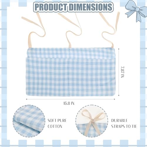 Gingham Crib Hanging Organizer Gingham Diaper Bag Organizer Playpen Organizers - Image 2