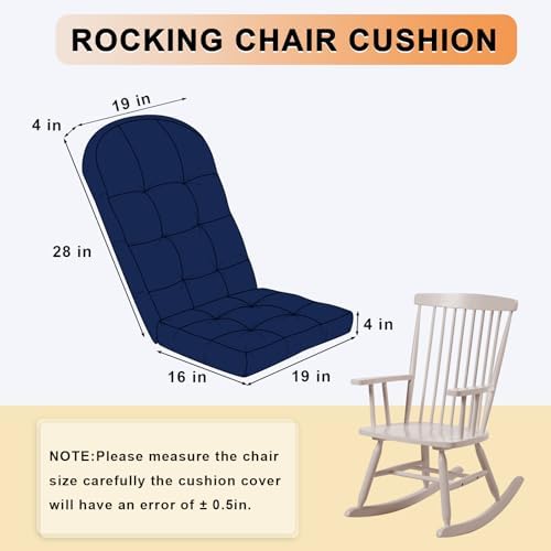 Rocking Chair Cushion, High Back, Cobalt Blue - Image 6