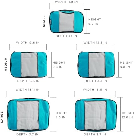 TravelWise Luggage Packing Organization Cubes 5 Pack, 2 Small, 2 Medium - Image 2