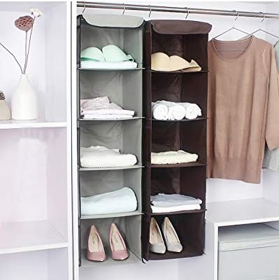 BrilliantJo 5 Shelves Hanging Closet Organizer, 2 Pack Hanging Storage - Image 4
