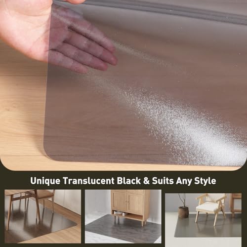 5'×7' Large Vinyl Area Mat for Floor, Translucent Black Scratch Resistant Floor - Image 5