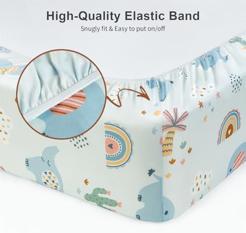 Pack N Play Sheets Fitted, Mini Crib Sheets, Breathable Soft Unisex Playard - Image 5