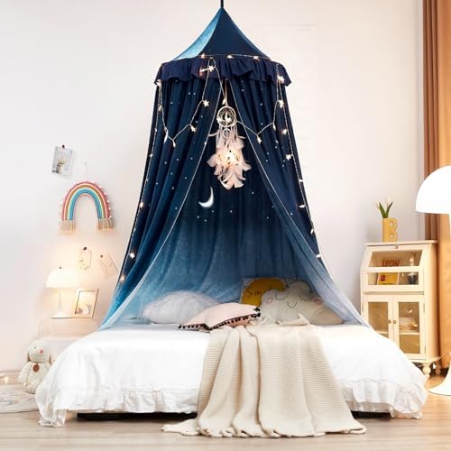 Kertnic Decor Princess Canopy for Girls Bed, Soft Smooth Playing Tent Canopy - Image 2