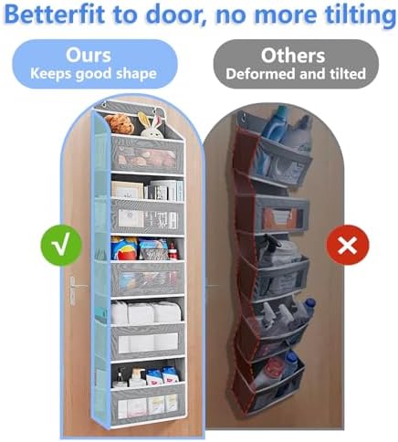 Over the Door Organizer with 5 Front Pockets and 5 Mesh Side Pockets, Extra - Image 2