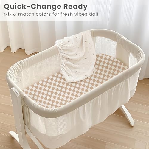 Konssy 2 Pack Muslin Bassinet Sheets - Image 5