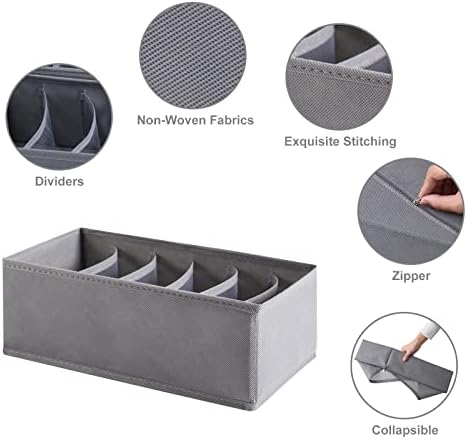 6 Pack Woven-Fabric Dresser Drawer Organizers, 36 Cells - Image 5