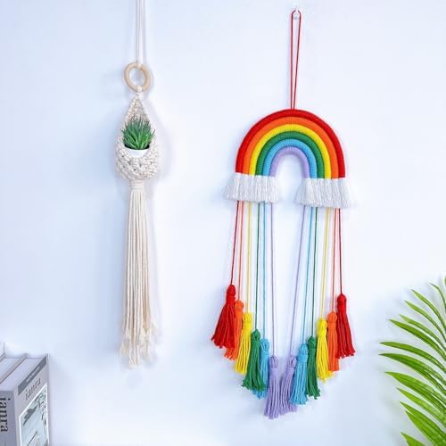 Rainbow Macrame Wall Hanging, Girls Room Decor - Image 3