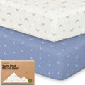 2pk Mini Crib Sheets Fitted 38x26 Pack N Play Mattress Sheet by KeaBabies