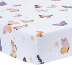 Lambs & Ivy Butterfly Dreams Pink/Gold 3-Piece Nursery Baby Crib Bedding Set - Image 6