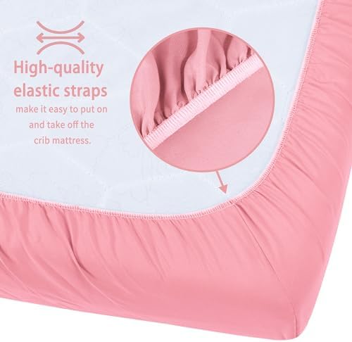 GUNTAIL Pack and Play Sheets Fitted, 2 Pack Pack n Play Sheets - Image 4