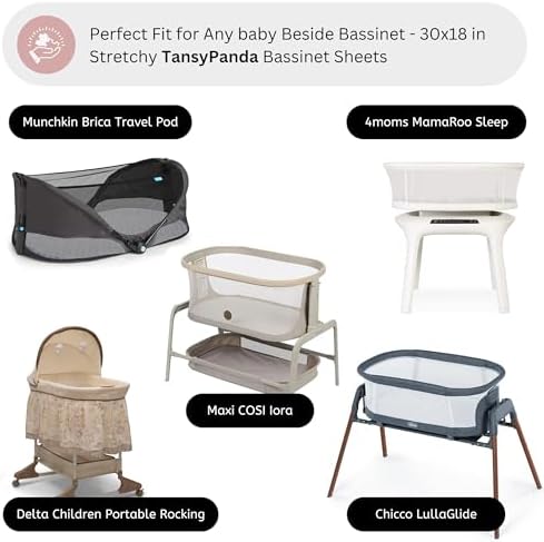 Muslin Bassinet Sheets for Maxi Cosi Iora, Delta Children, Munchkin Brica - Image 2