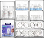 Vtopmart Clear Stackable Storage Drawers Set of 8, Plastic Organizer Bins by Vtopmart