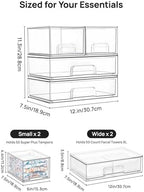 Vtopmart Clear Stackable Storage Drawers Set of 4, Plastic Organizer Bins - Image 2
