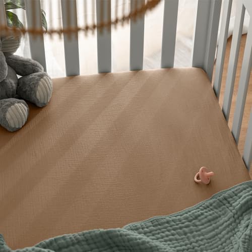 Comfy Cubs 100% Muslin Cotton Fitted Crib Sheet - Image 5