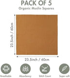 Muslin Receiving Blankets 5 Pack, Soft Swaddle Wraps - Image 4
