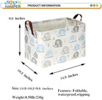 NTAOHAMPER Rectangular Blue Elephant Storage Basket, Collapsible Gift Basket - Image 6