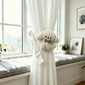 2 Pack Neutral Nursery Decor Cartoon Grey Dog Curtain Tiebacks, Cute & by YGNNIU