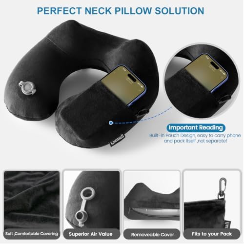Keemall Portable Inflatable Travel Neck Pillow - Image 3