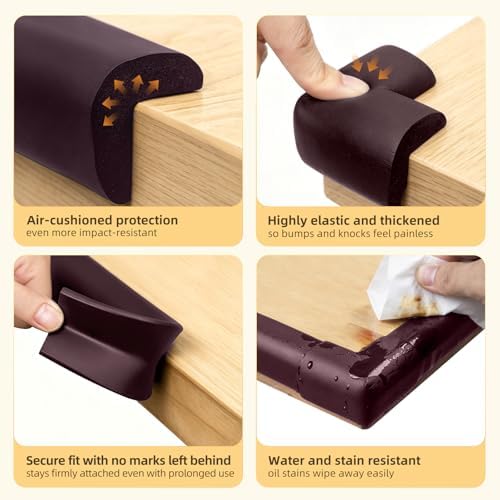 Corner Protector Baby, Baby Proofing Edge Corner Protector, Soft Foam Brown - Image 5